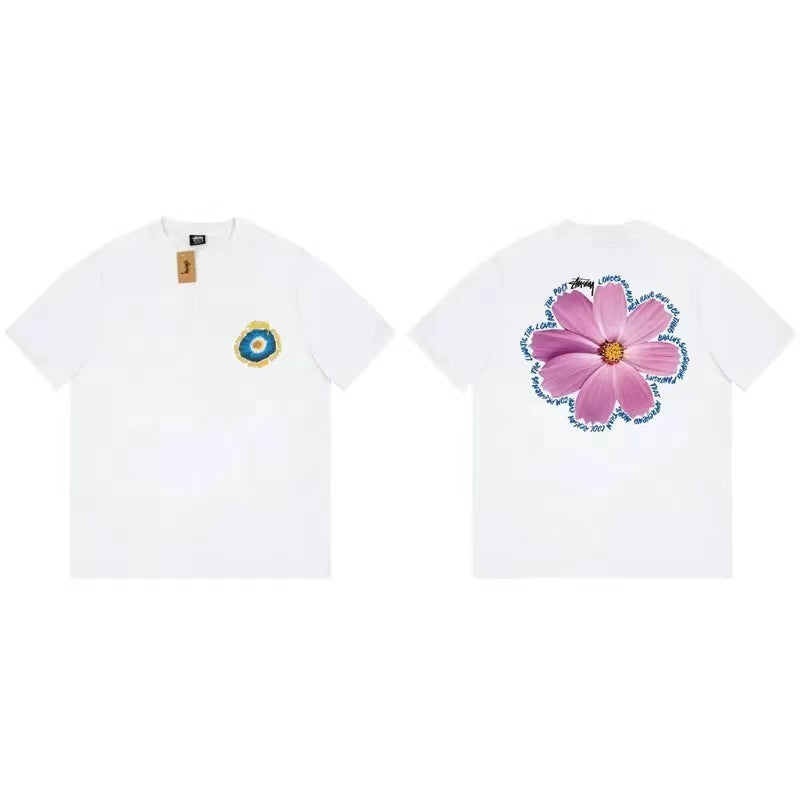 STUSSY DAISY PRINT TEE WHITE