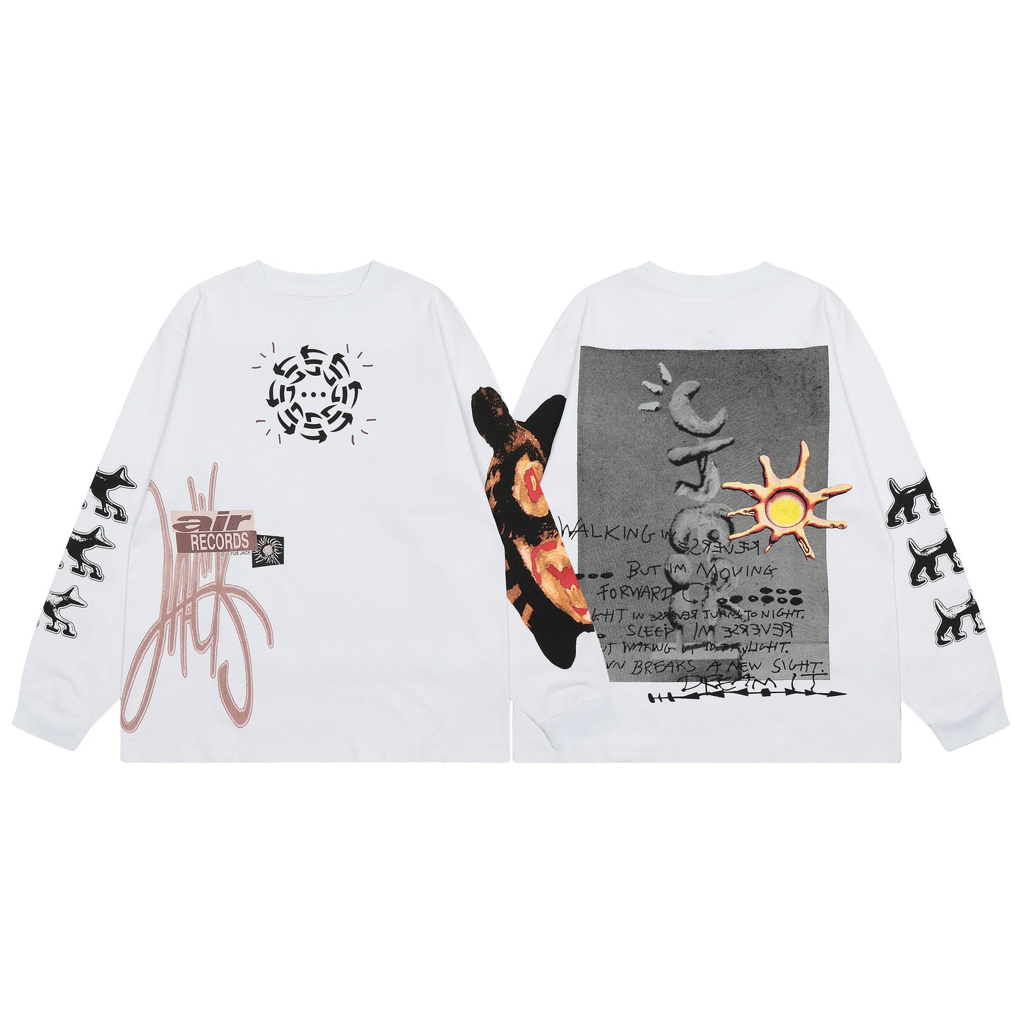 Travis Scott Graffiti Print Hoodie White