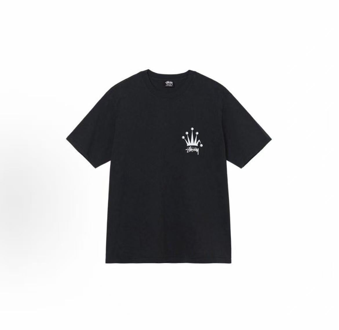 Stussy SS22 Crown Logo Printed Round Neck T-Shirt - The same style for both men and women. Also available in a couple's version.