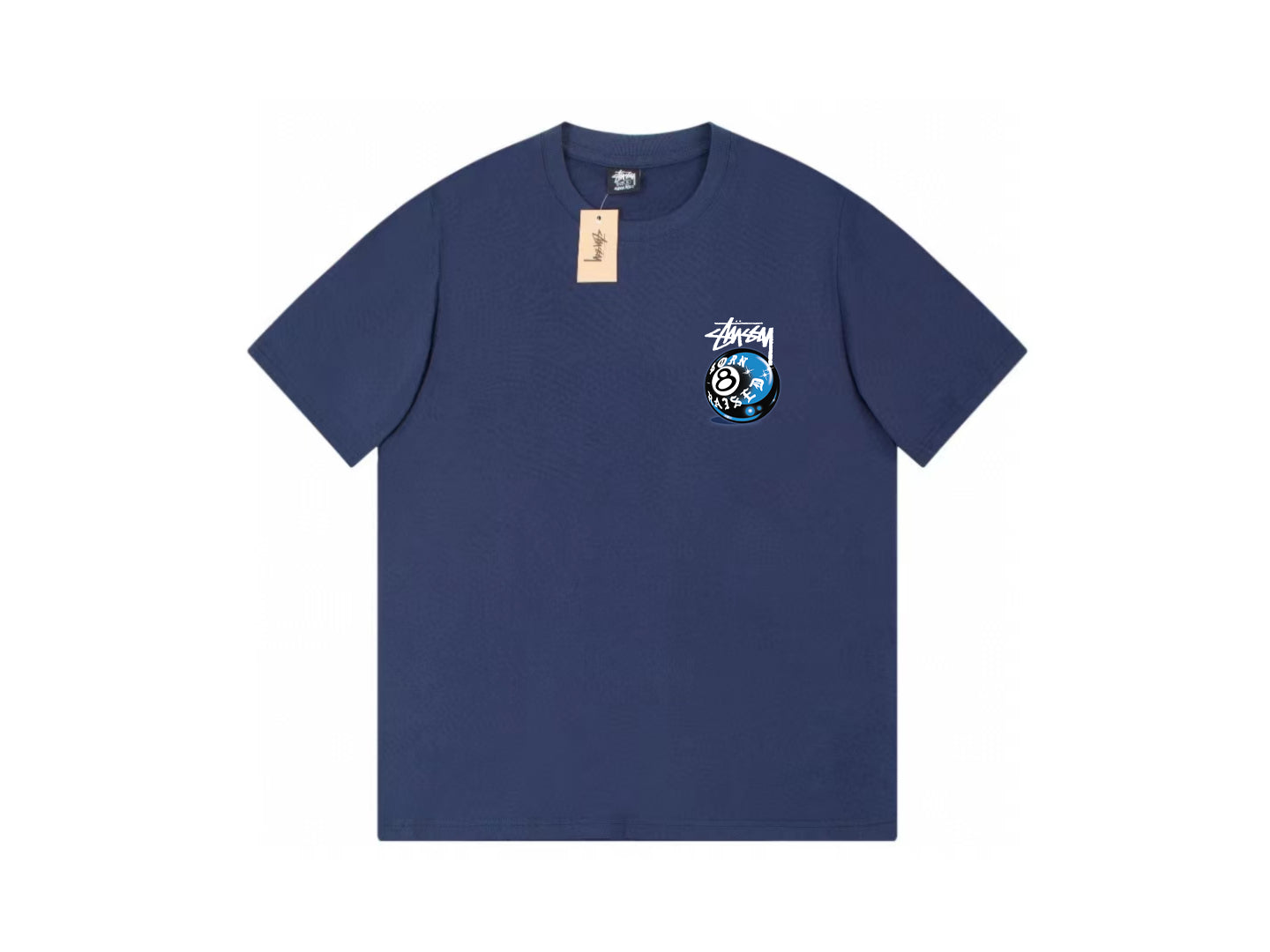 STUSSY 8 BALL PRINT TEE NAVY