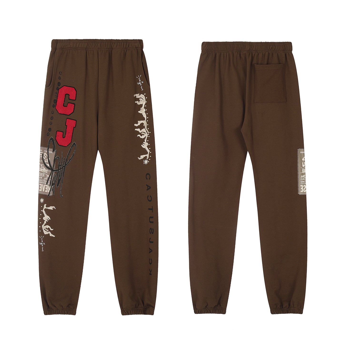 Travis Scott CJ Logo Trousers Brown
