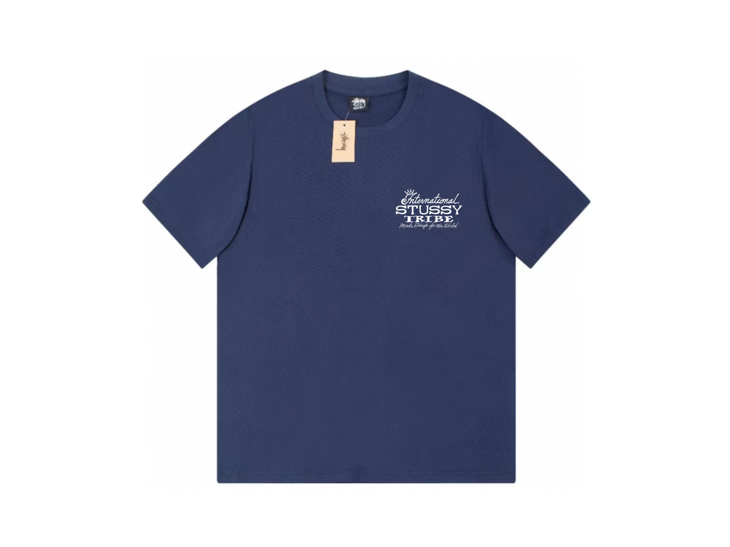 STUSSY TRIBE LETTERS PRINT TEE NAVY