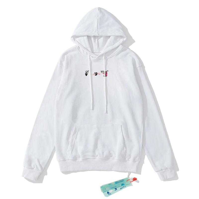 Off-White 863 arrow logo hooded sweater white