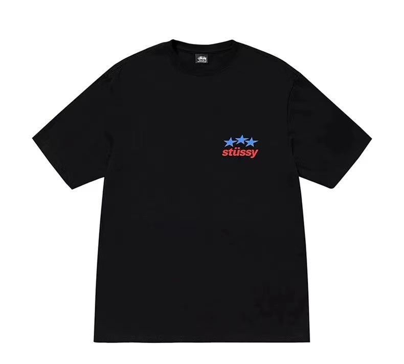 STUSSY USA LOGO TEE BLACK