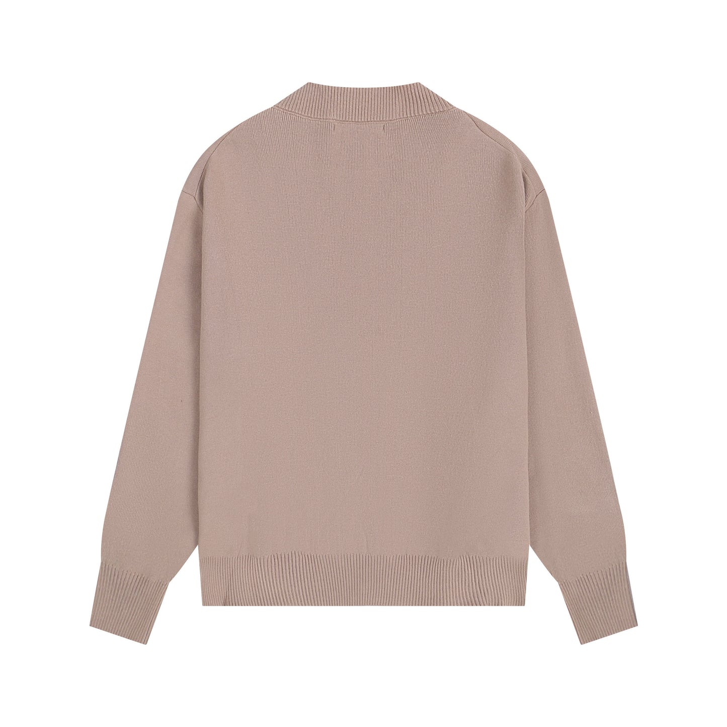 AMI Small Logo V-neck Button Sweater Brown