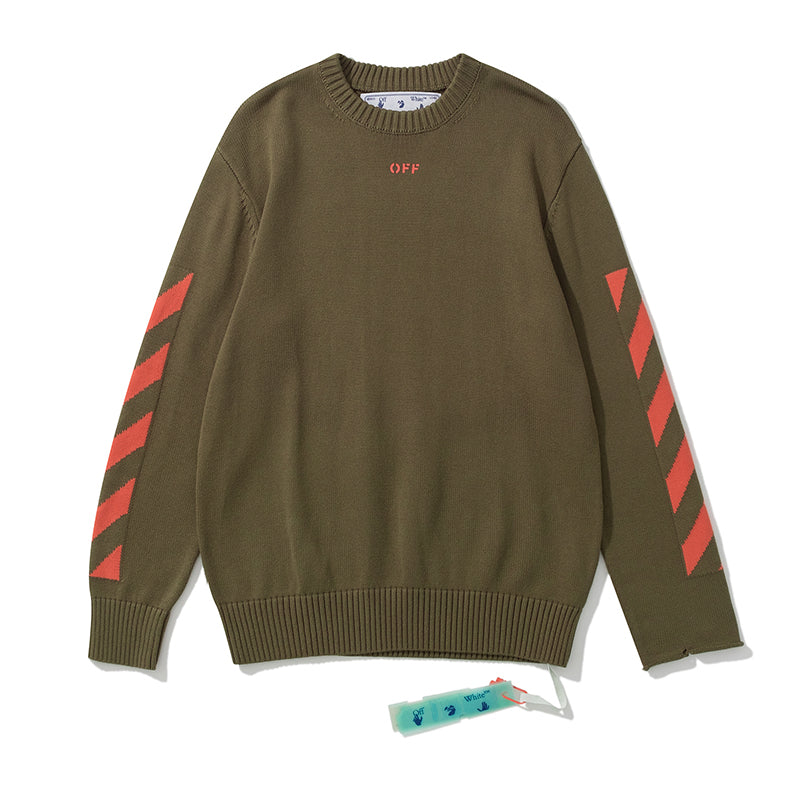 Off-White square arrow autumn and winter sweater army green