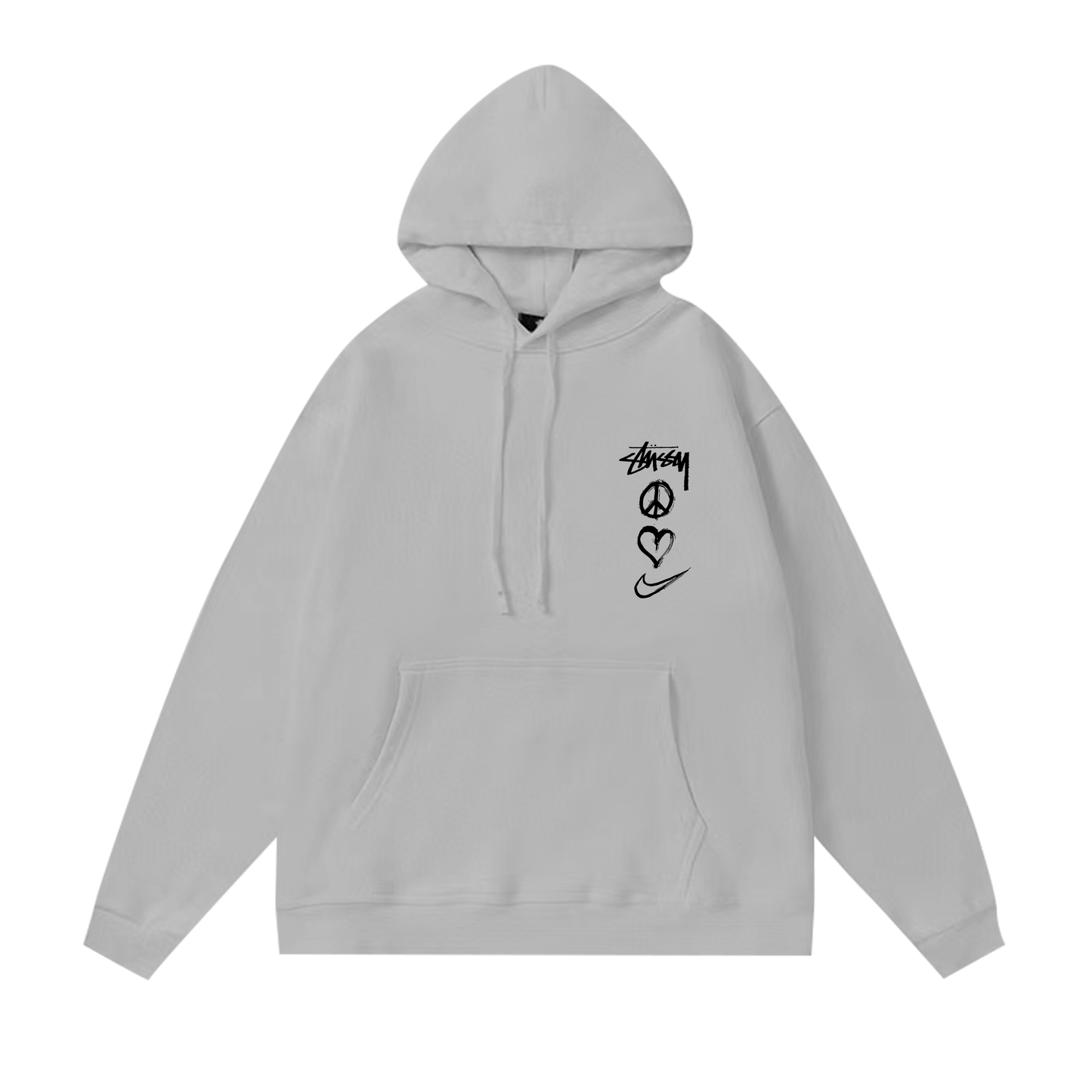 STUSSY ×NIKE HOODIE GREY