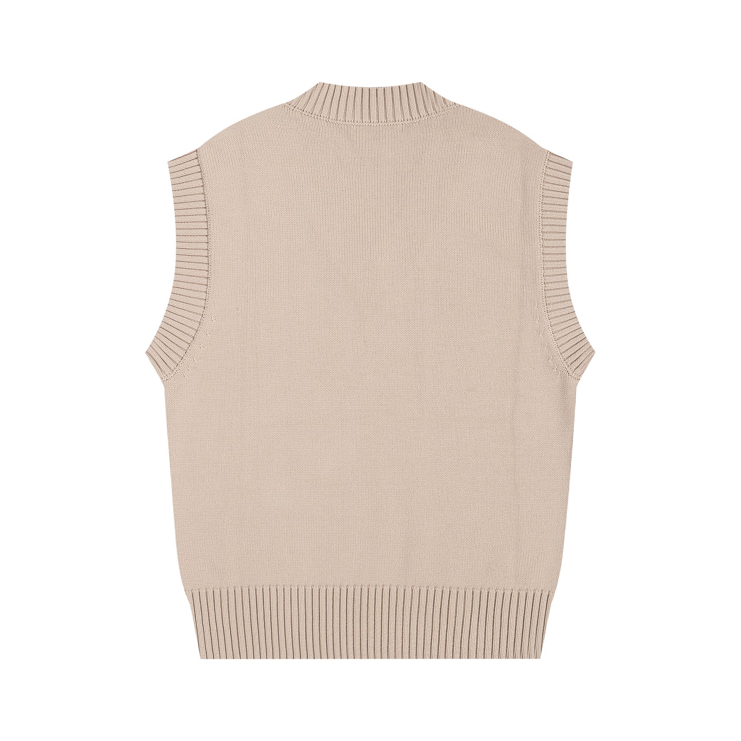 AMI Logo Sleeveless Sweater Brown