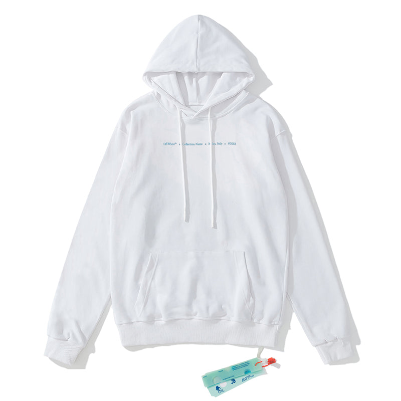 Off-White doodle arrow print hooded sweater white