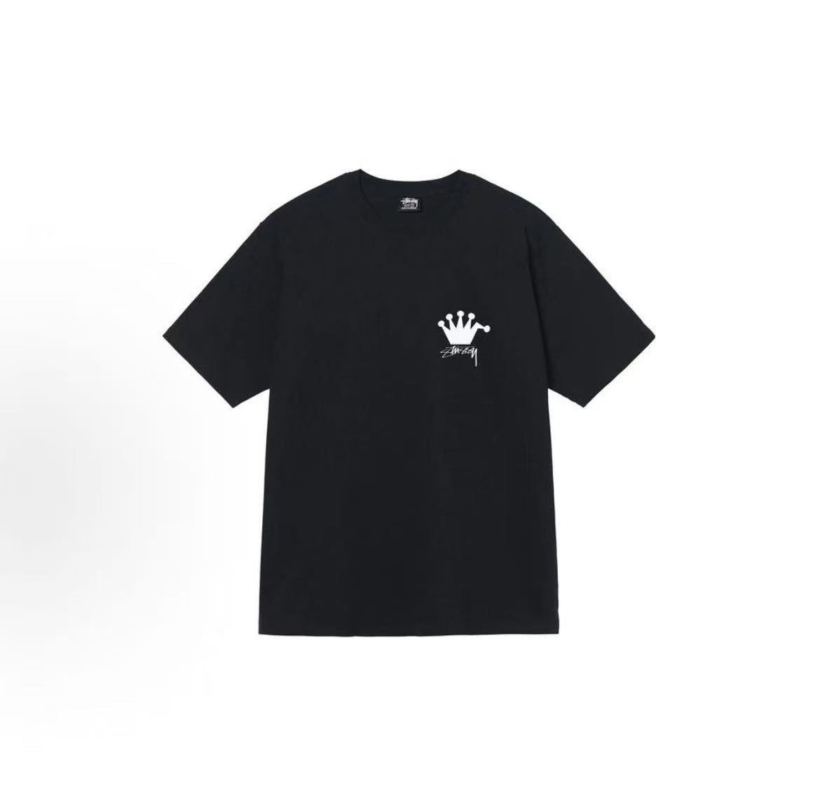 Stussy SS22 Lb Crown Tee - A classic crown logo printed round-neck pullover summer short-sleeved American retro T-shirt that is comfortable, loose-fitting and versatile, suitable for both men and women.