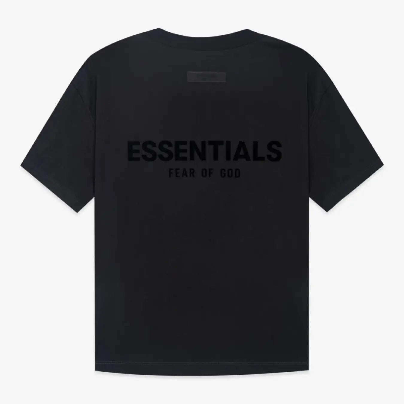 FOG FEAR OF GOD 22 multi-stitched back double row flocking ESSENTIALS letter T-shirt black