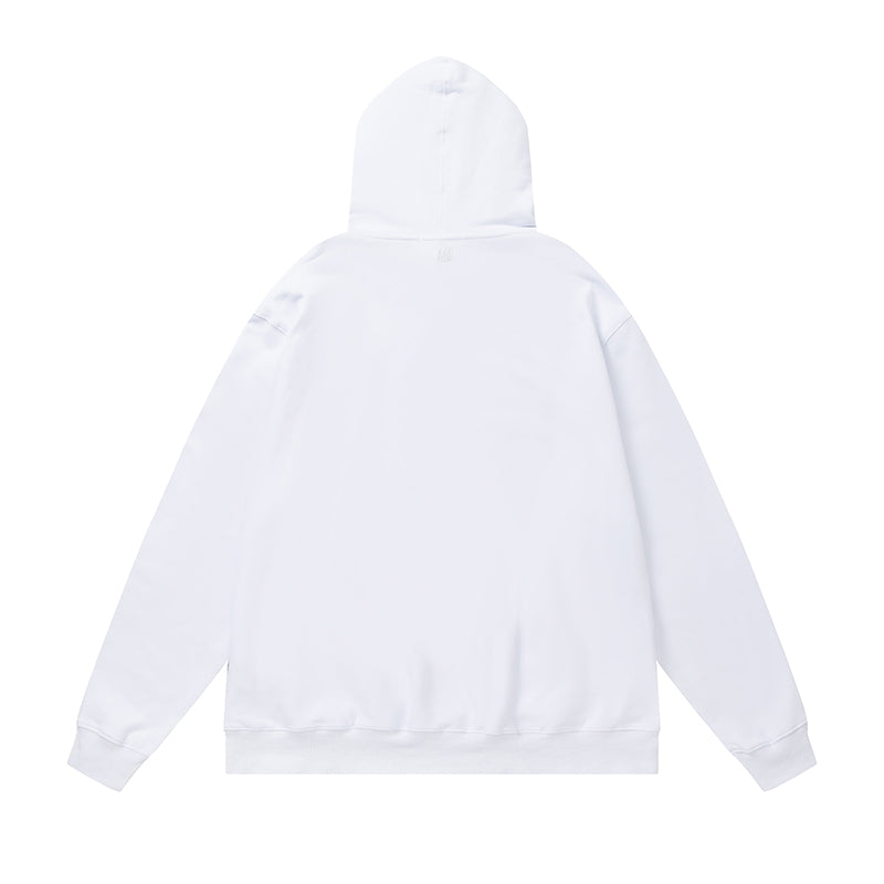 AMI Big Logo Hoodie White
