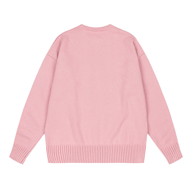 AMI Logo Crewneck Hoodie Pink