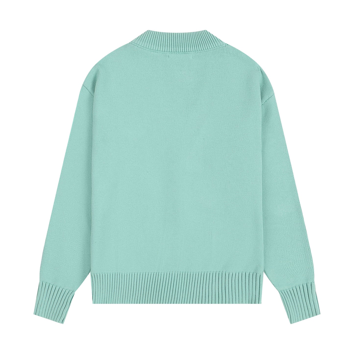 AMI Big Logo Button Sweater Light Blue