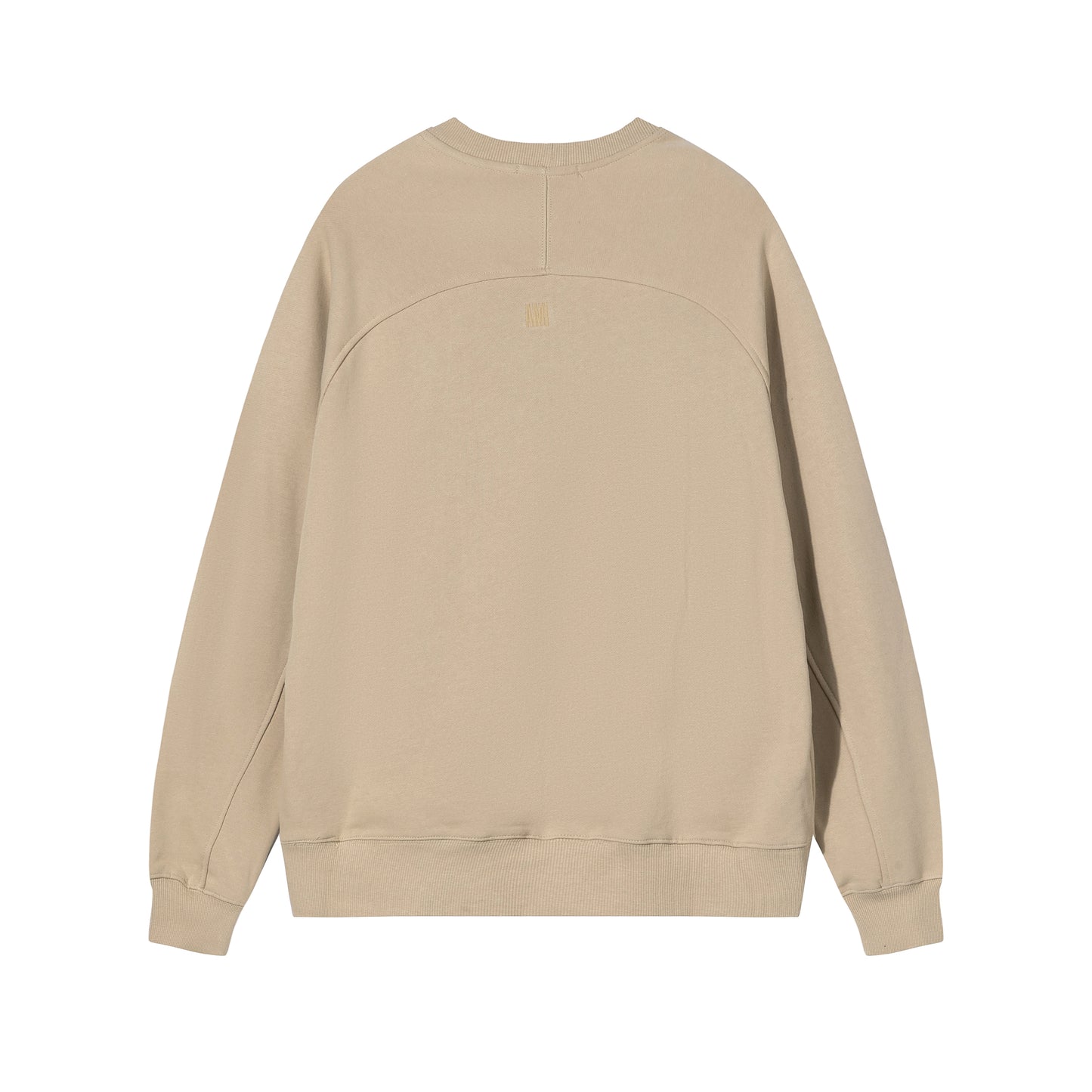 AMI Solid Color Logo Crewneck Hoodie Brown