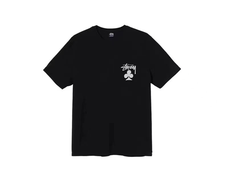 STUSSY CLOVER PRINT TEE BLACK