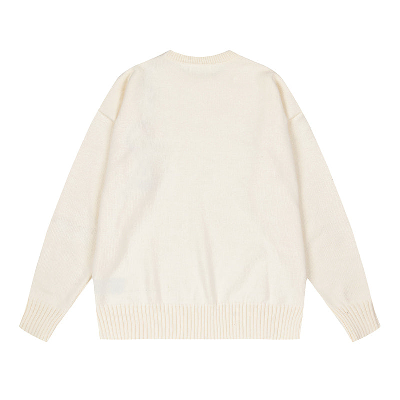 AMI Logo Crewneck Hoodie Cream