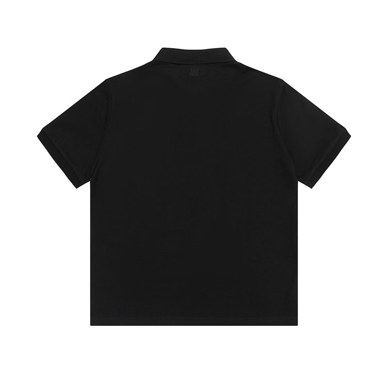 AMI Small Logo Short Sleeve Shirt Black