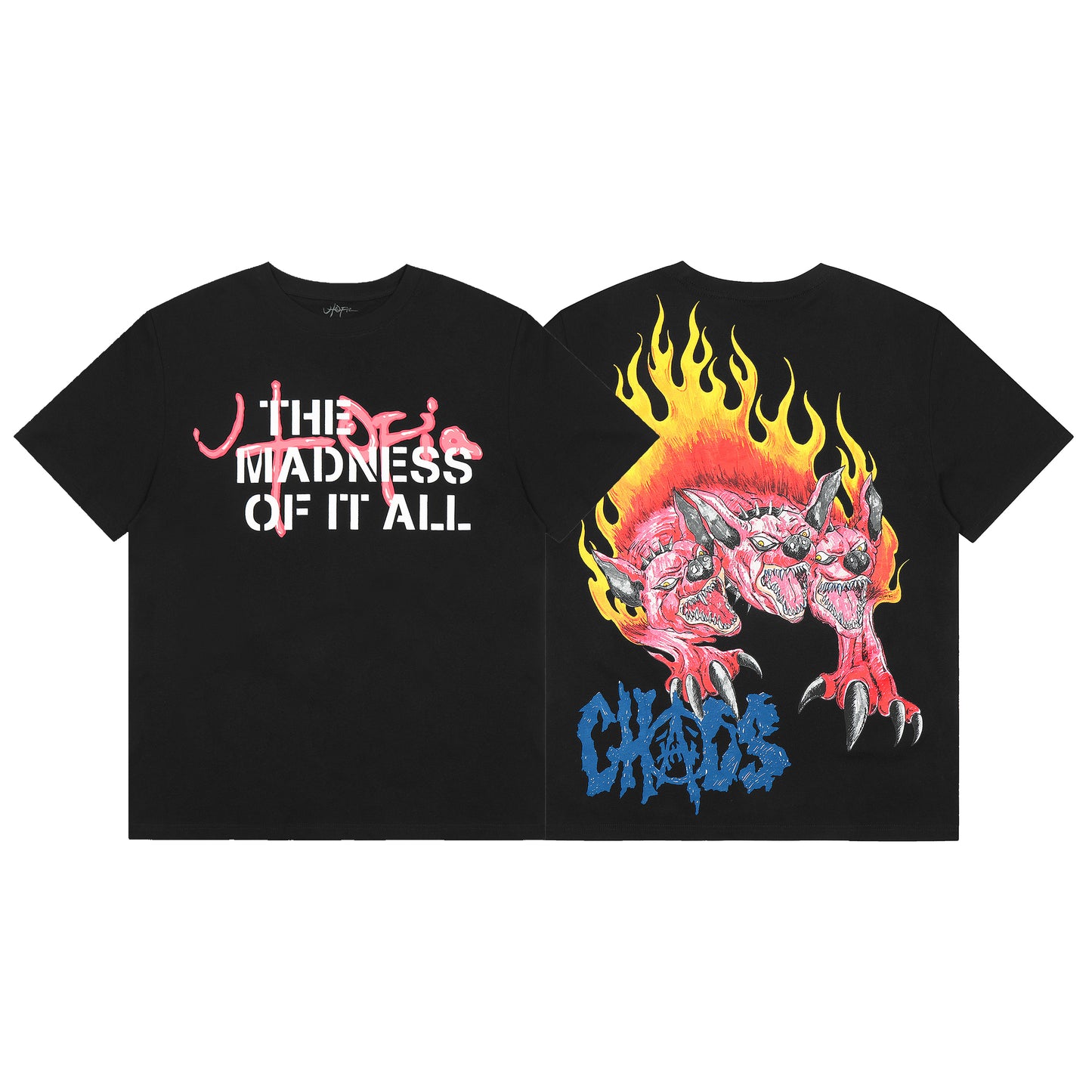 Travis Scott Monster Dog Print T shirt Black