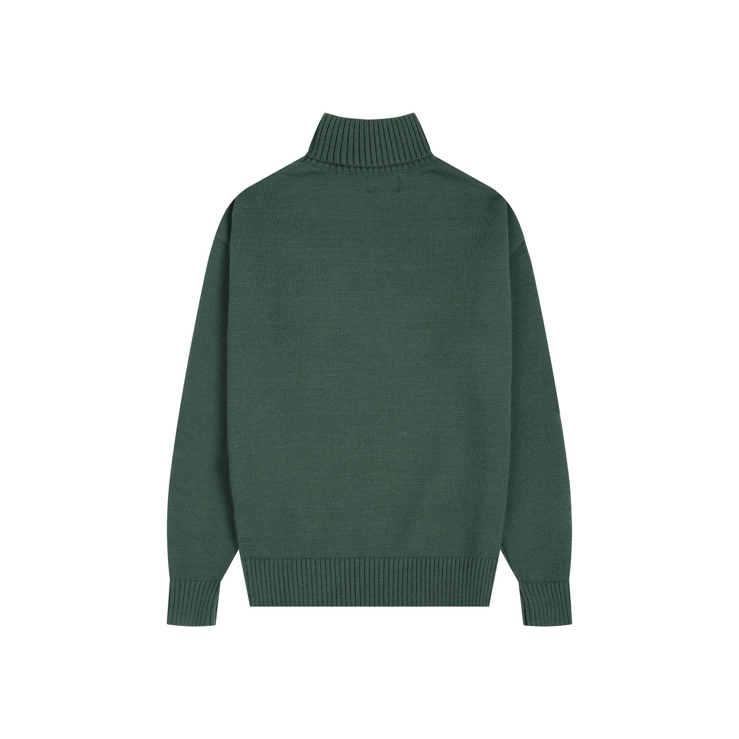 AMI Big Logo Turtleneck Sweater Grass Green