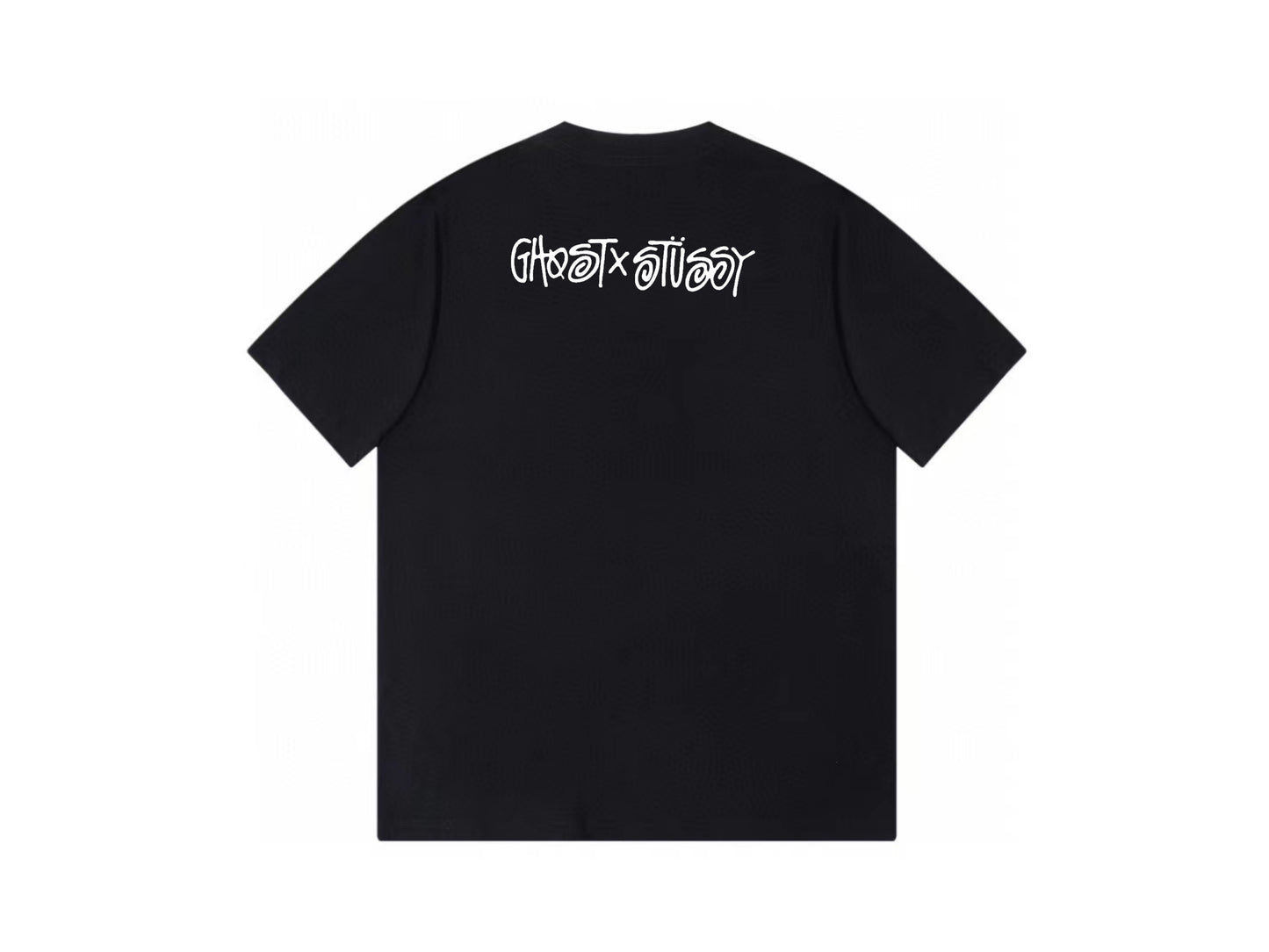 STUSSY CARTOON LOGO PRINT TEE BLACK
