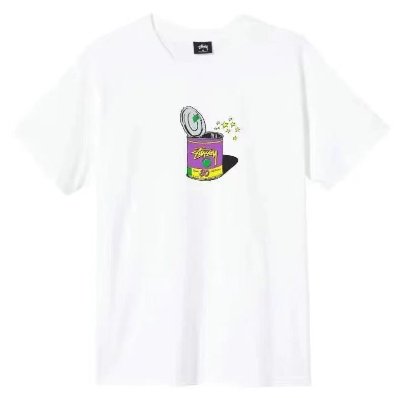 STUSSY CAN PRINT TEE WHITE