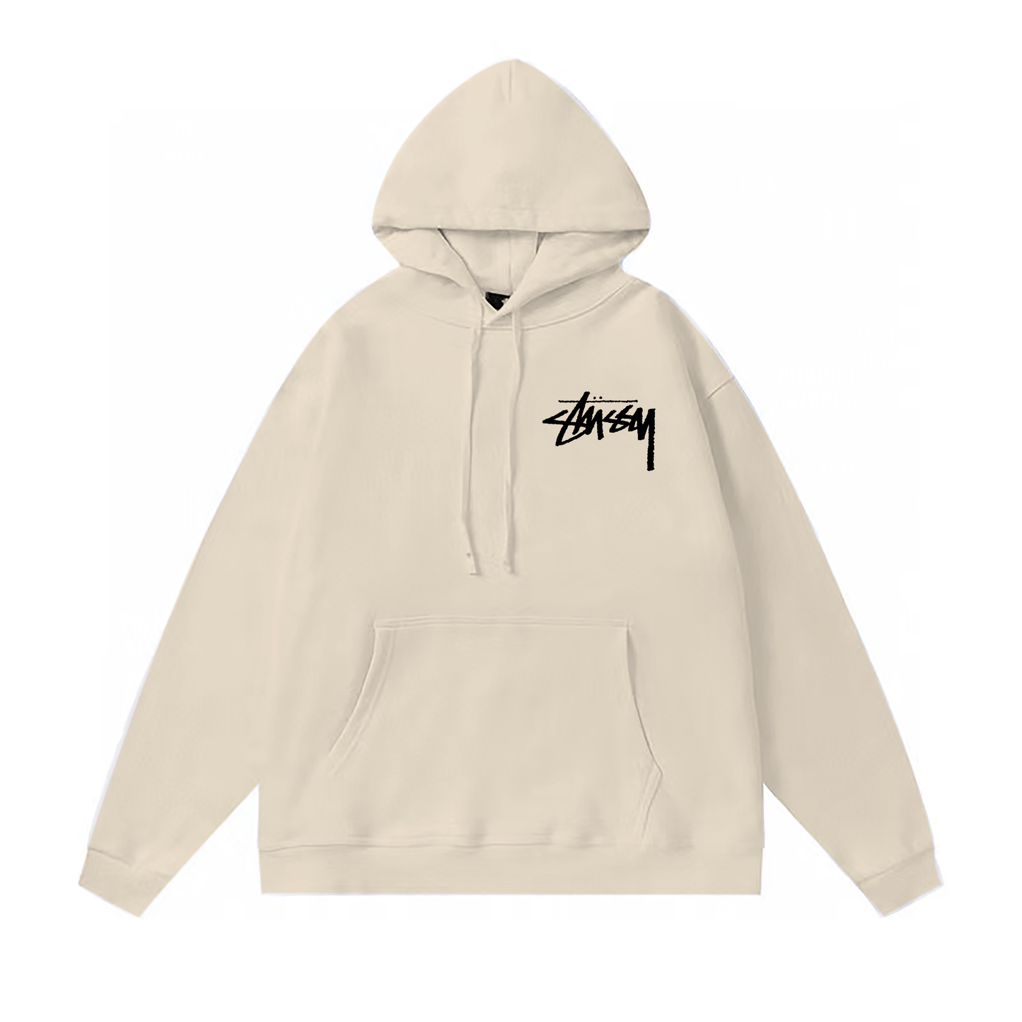 STUSSY POKER PRINT HOODIE CREAM