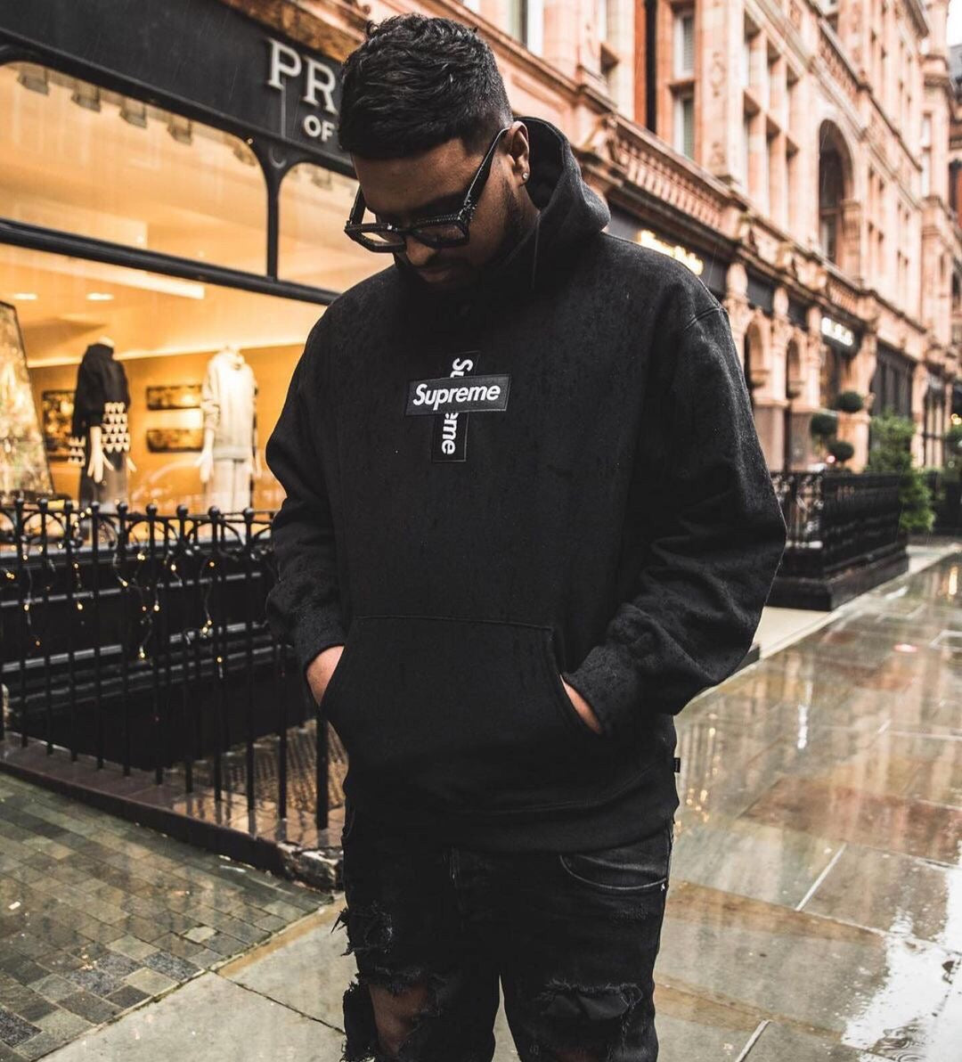 Supreme Cross Box Hoodie Black
