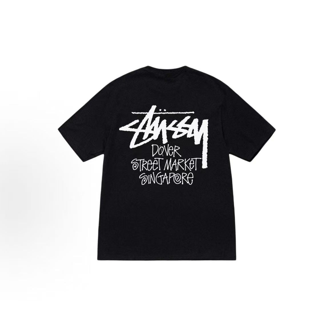 Stussy DSM Urban Limited Edition Collection - Singapore - Letter Print Round-neck Short-Sleeved American Retro T-Shirt - The same style for both men and women