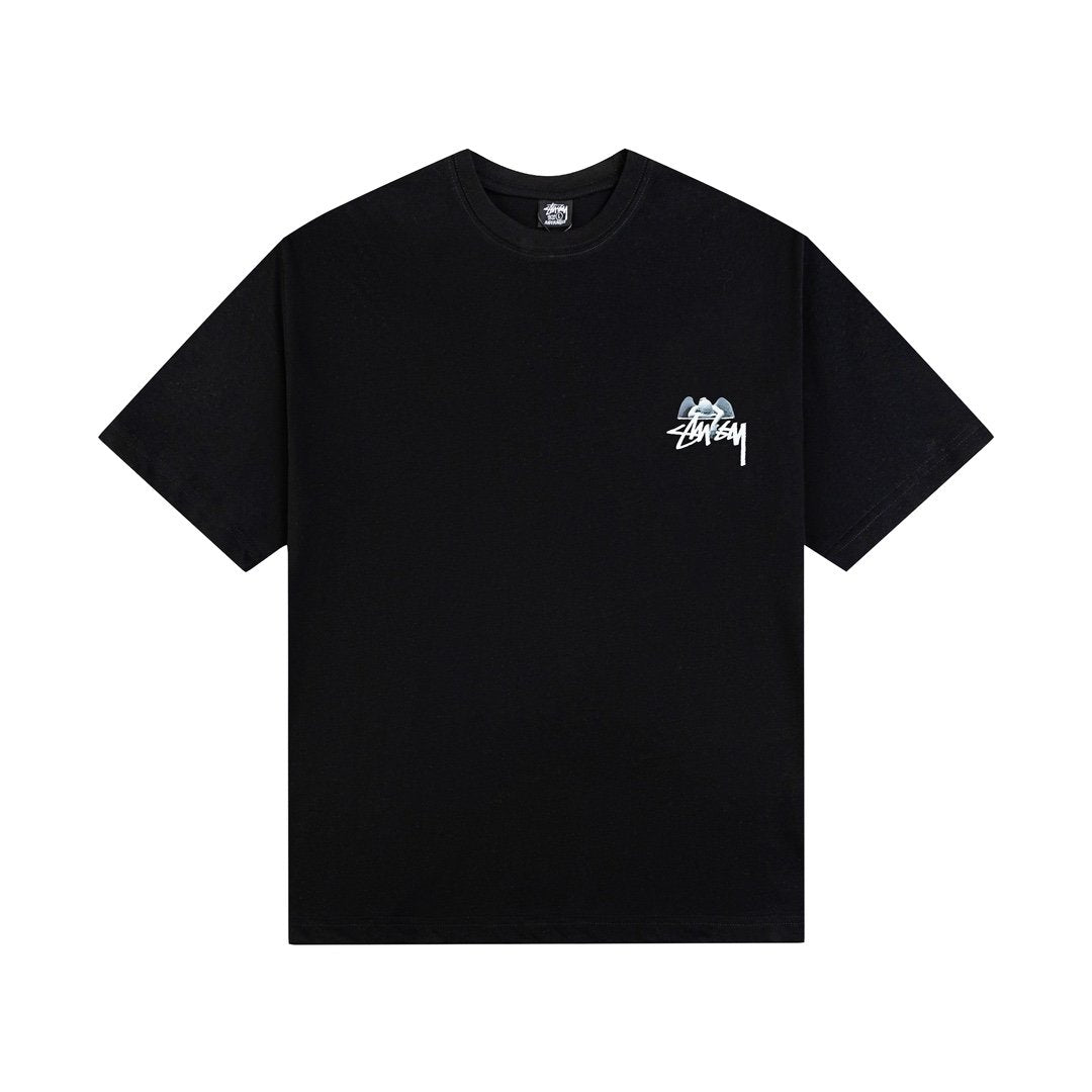 STUSSY 8 BALL ANGEL PRINT TEE BLACK