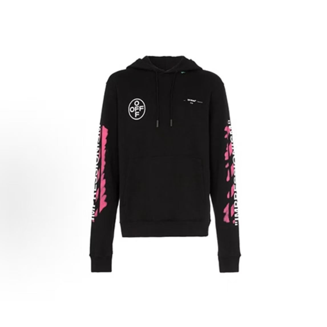 OFF-WHITE SS19 Printed Logo Hoodie for Men in Black