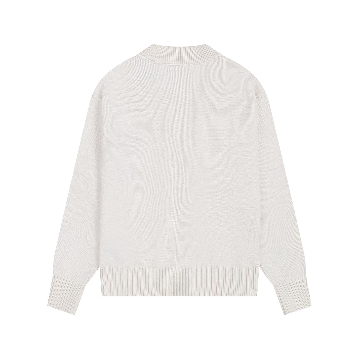 AMI Big Logo Button Sweater Beige