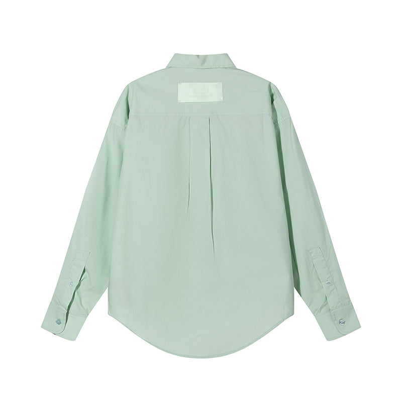 AMI Long Sleeve Solid Color Shirt Light Green