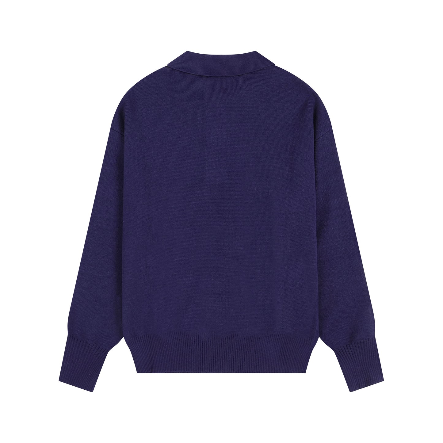 AMI Small Logo Button Polo Sweatshirt Blue