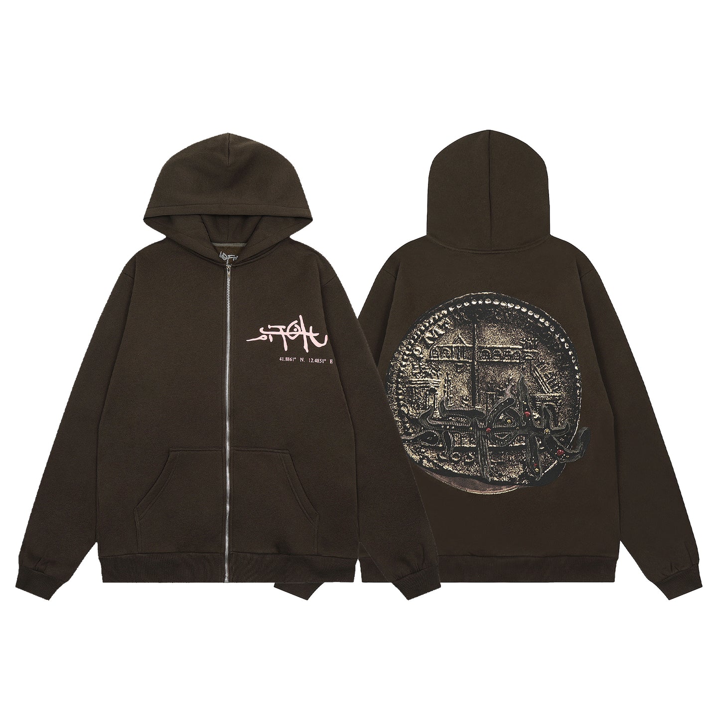 Travis Scott Coin Print Hoodie Black