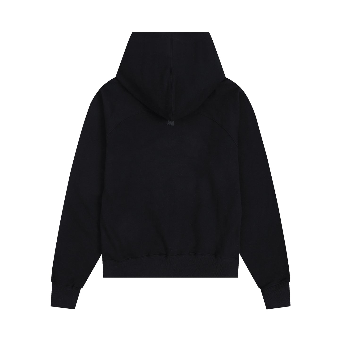 AMI Classic Zipper Logo Hooded Sweater Black