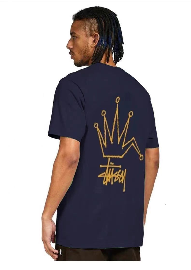 STUSSY FOLDED CROWN TEE NAVY