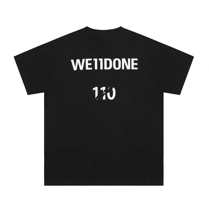 WE11DONE Cartoon Bear Logo Tee Black