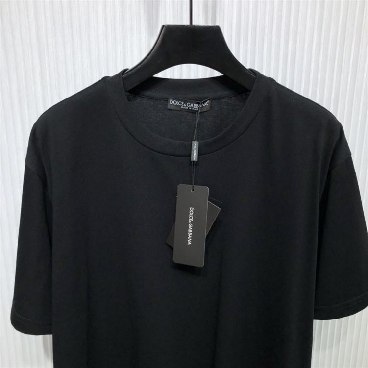 DOLCE & GABBANA COTTON T-SHIRT WITH METALLIC DG LOGO – DT015