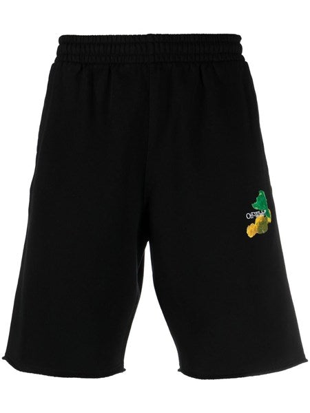 Off-white Bermuda shorts with arrows on the back black