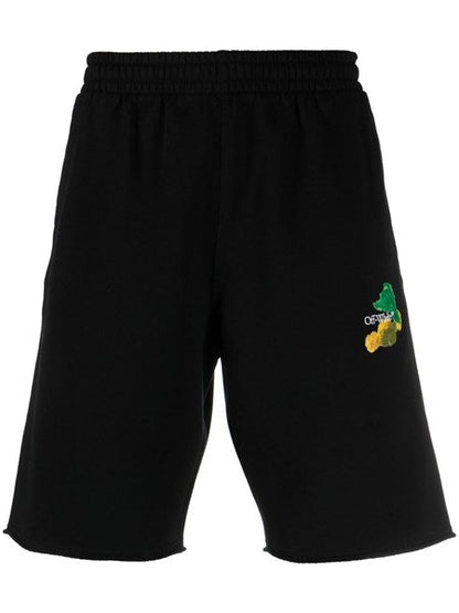 Off-white Bermuda shorts with arrows on the back black