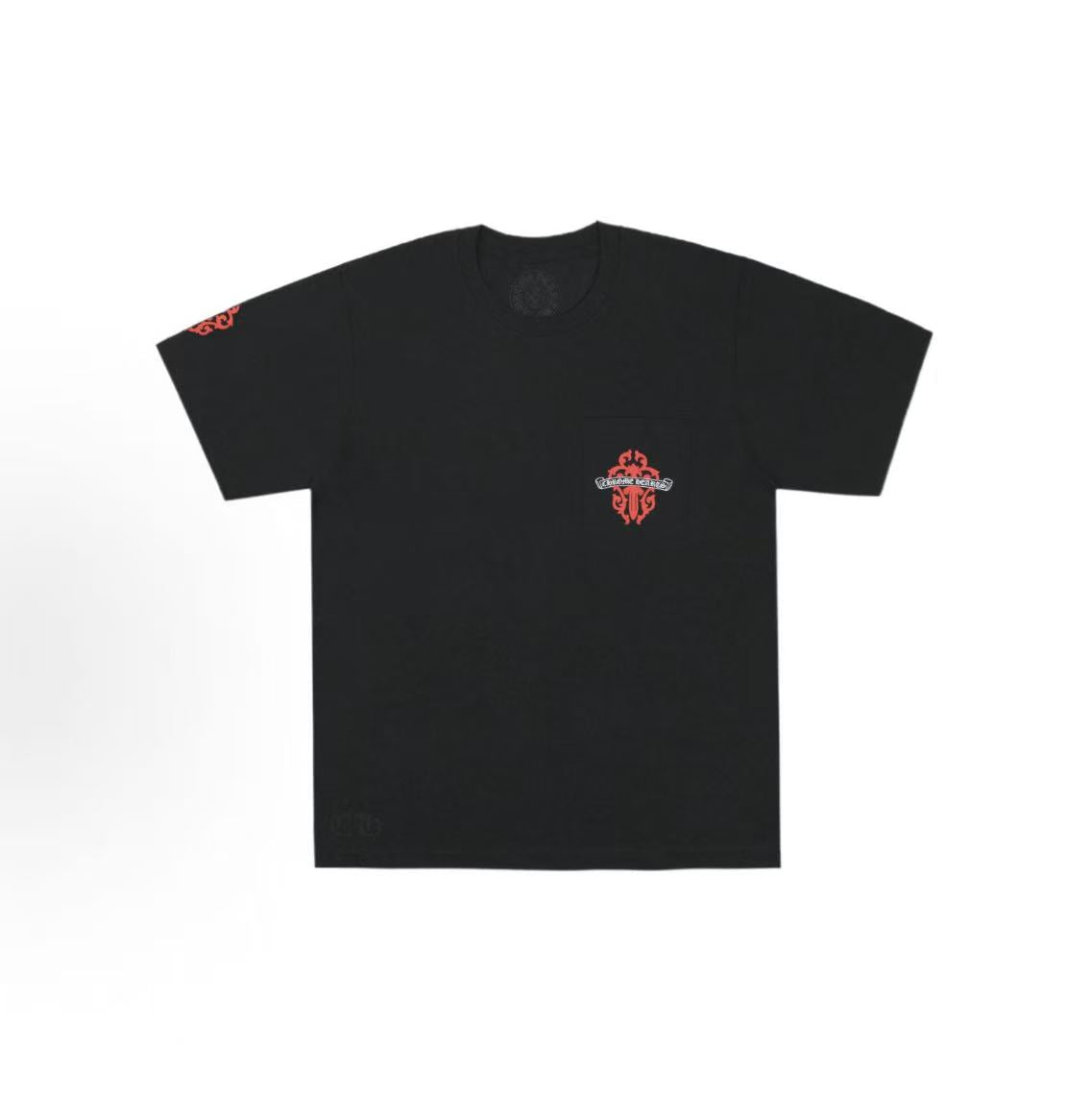 Chrome Hearts Sanskrit Sword Totem Embroidered Short-Sleeved T-Shirt (For Both Men and Women)