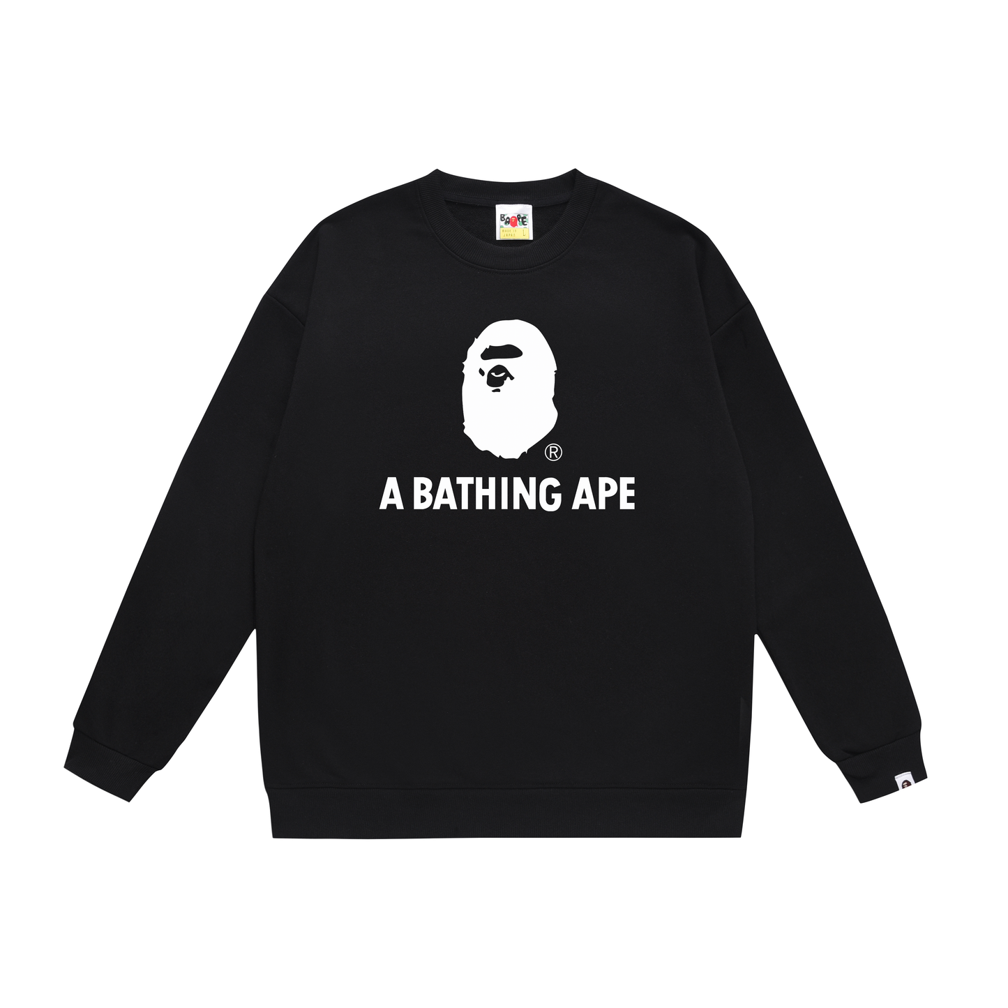 A Bathing Ape Youth Casual Logo Print Hoodie Black