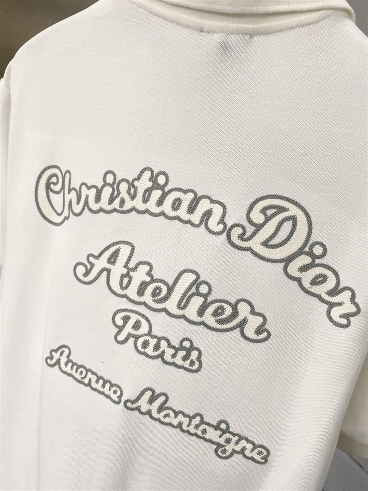 ‘CHRISTIAN DIOR ATELIER’ POLO SHIRT WHITE COTTON PIQUÉ – DOT019