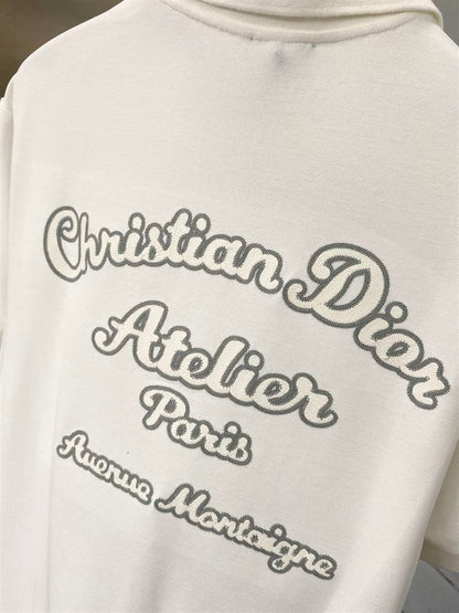 ‘CHRISTIAN DIOR ATELIER’ POLO SHIRT WHITE COTTON PIQUÉ – DOT019