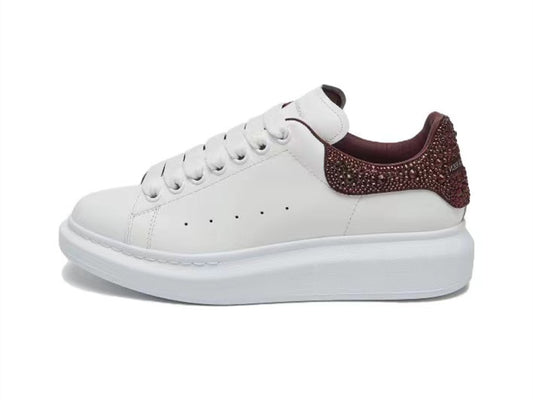 Alexander Mcqueen Women's Oversized Sneaker in White/dark Burgundy