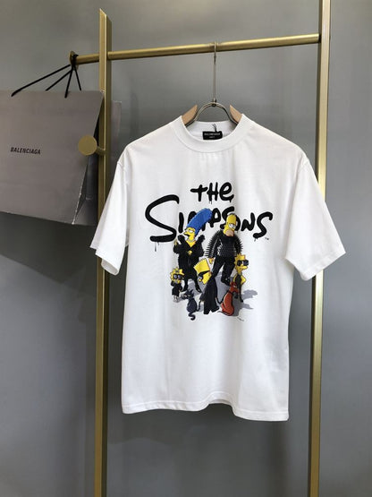 BALENCIAGA MEN’S THE SIMPSONS TM &  20TH TELEVISION T-SHIRT OVERSIZED IN WHITE – BAS005
