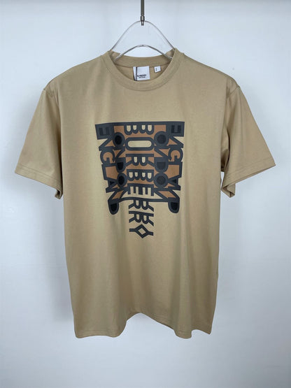 BURBERRY LOGO PRINT COTTON OVERSIZE T-SHIRT – IN SOFT FAWN – BRS006
