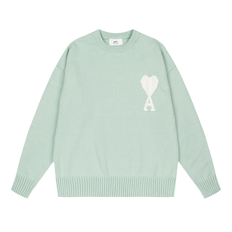 AMI  Logo Crewneck Hoodie Mint Green