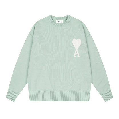 AMI  Logo Crewneck Hoodie Mint Green